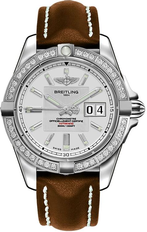 buy breitling galactic 41|Breitling Galactic 41 Diamond Bezel Men's Watch with Brown .